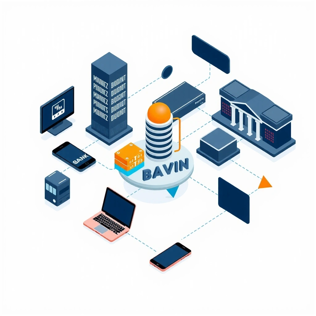 AI-powered financial services ecosystem showing interconnected banking systems