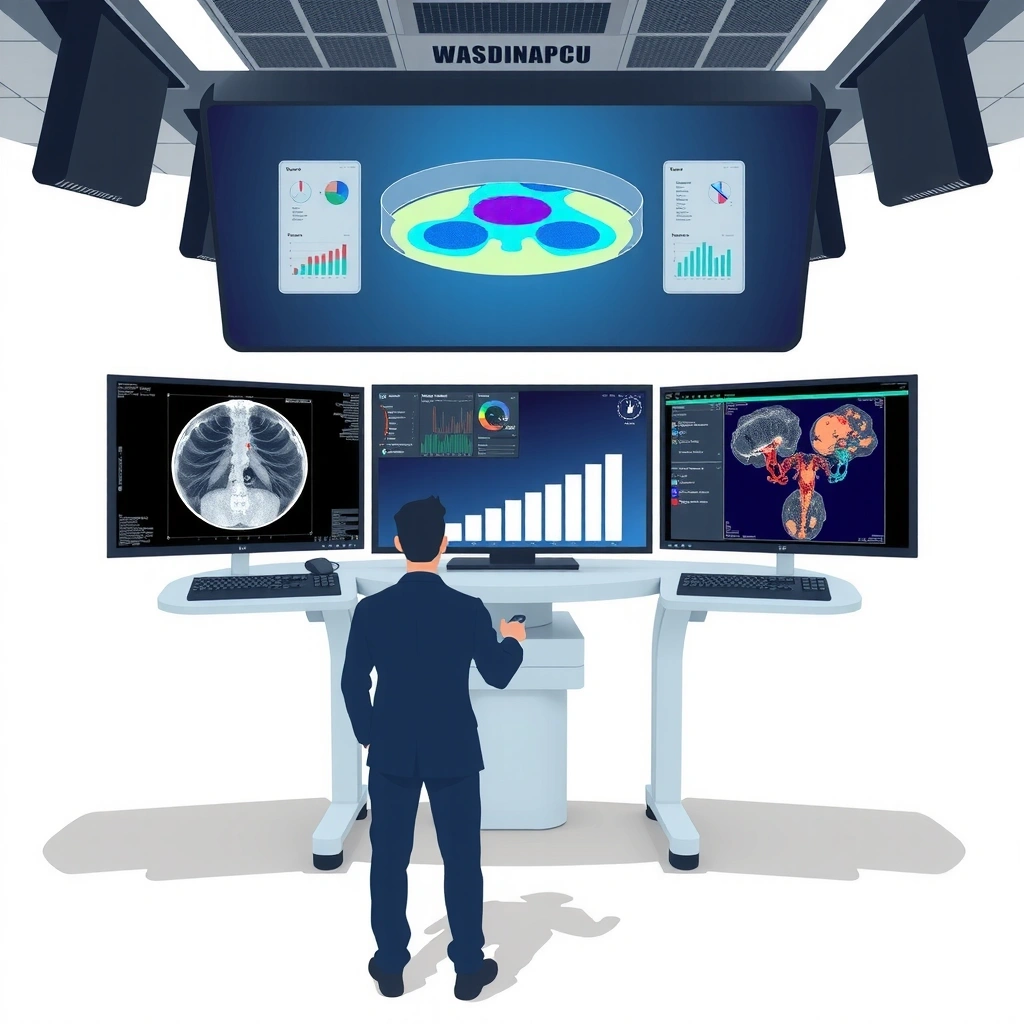 AI-powered medical imaging analysis system displaying diagnostic results